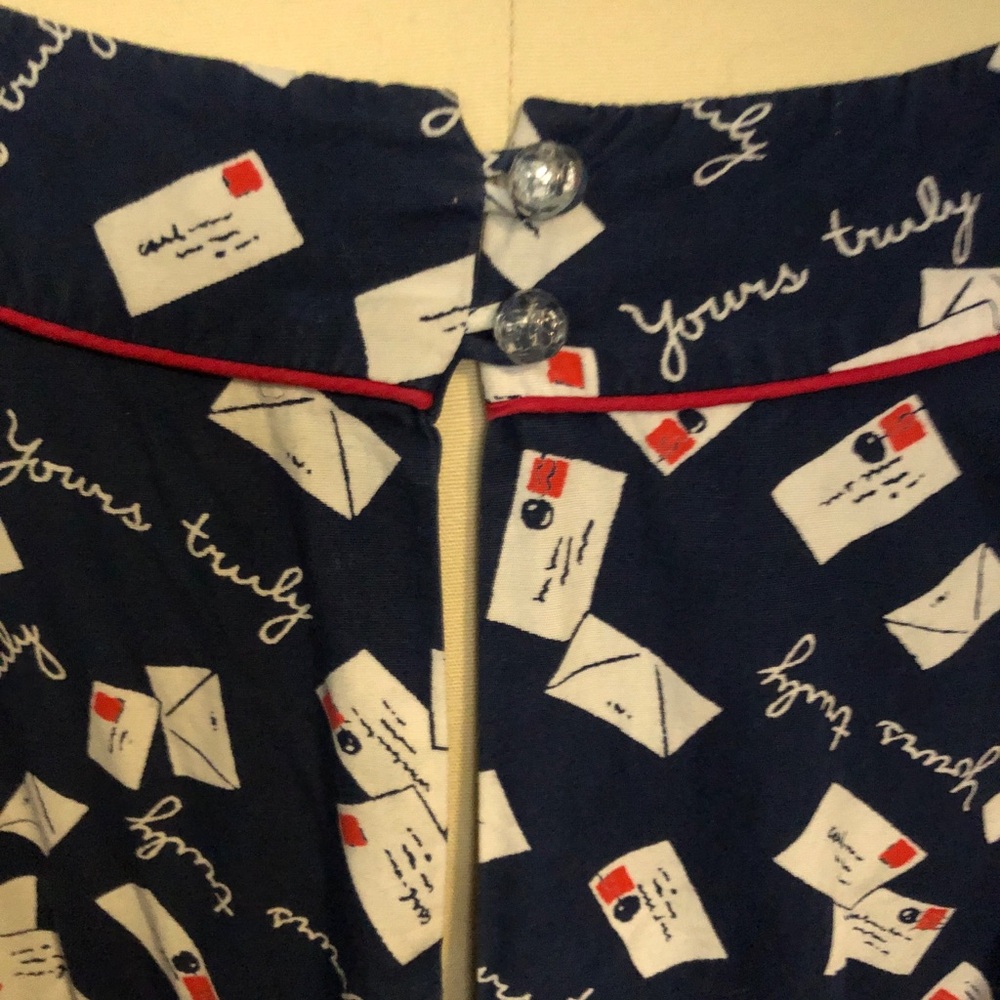 Emily & Fin Yours Truly Love Letter Retro Dress Modcloth Size MD *Pockets!* - Picture 3 of 12